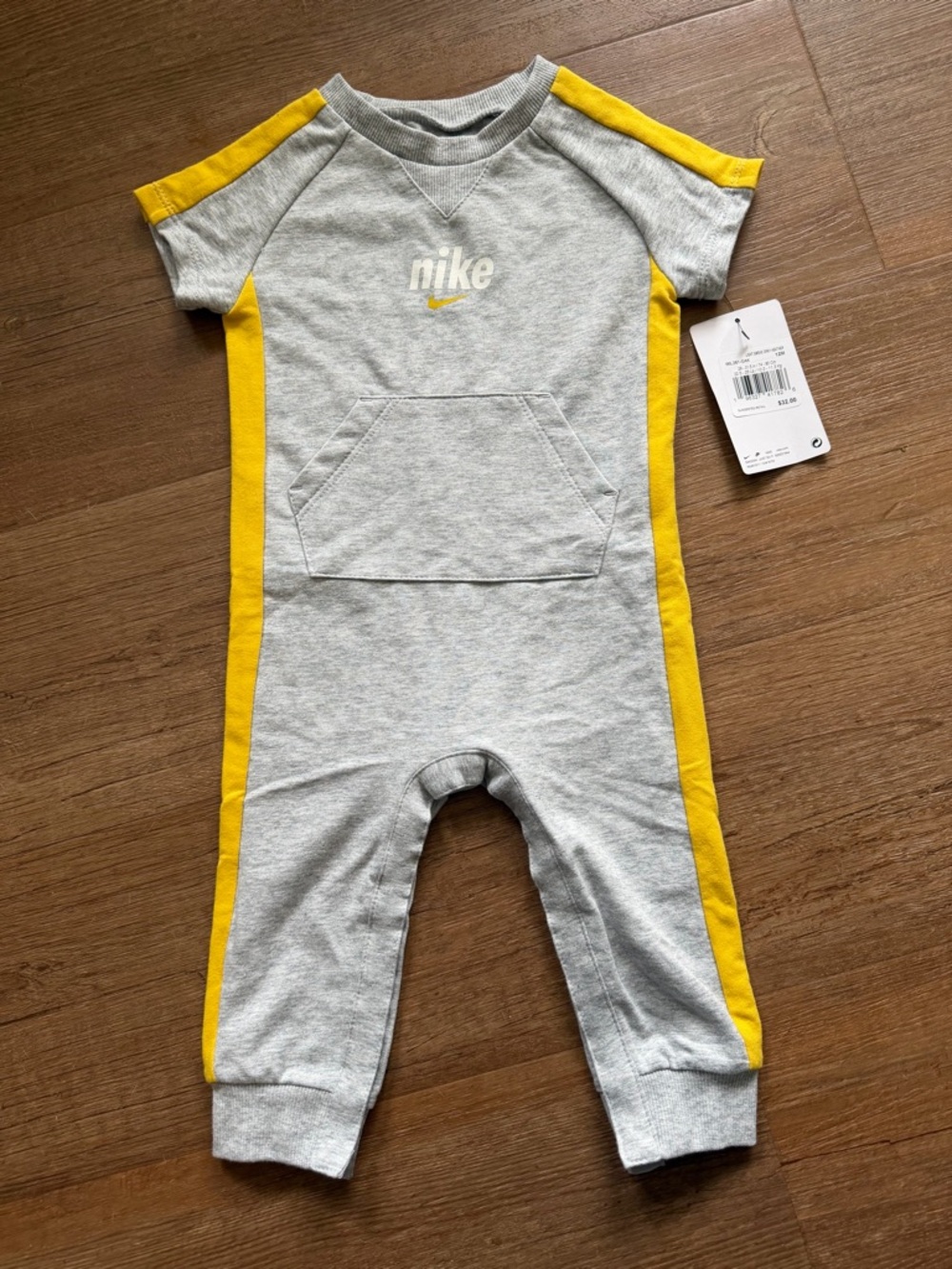 Nike Gray and Yellow Toddler One-Piece Romper